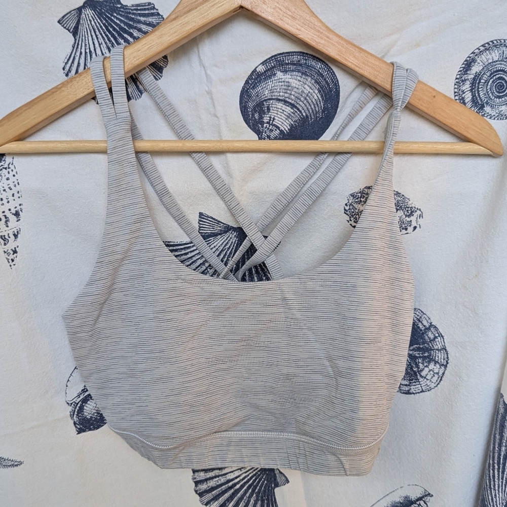 Lululemon Energy Bra We Are From Space Grey Alpine White Size 10
